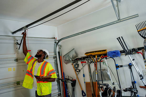 Professional Garage Door Maintenance technician working in Spring, TX